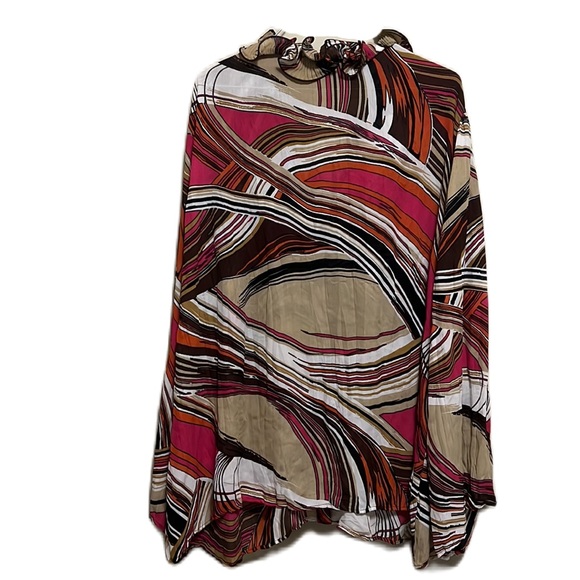 Women’s ASHLEY STEWART, Ruffled Neckline, Long Sleeves, Multi Colors, Size 20W - Picture 2 of 3